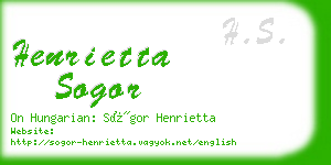 henrietta sogor business card